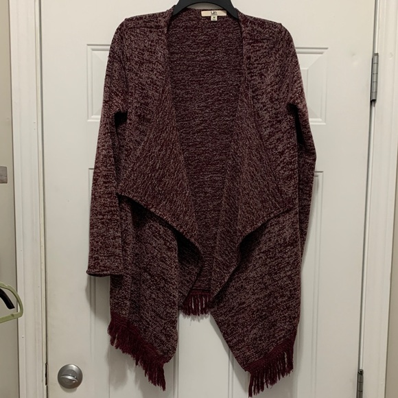 Ya Los Angeles Sweaters - 3/$15 Ya Los Angeles Cotton Blend Burgundy Draped Cardigan Size Medium
